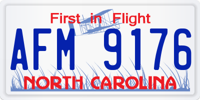 NC license plate AFM9176