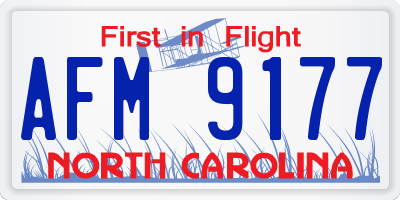 NC license plate AFM9177