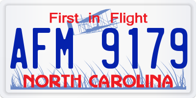 NC license plate AFM9179