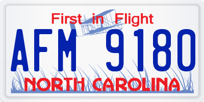 NC license plate AFM9180