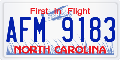 NC license plate AFM9183