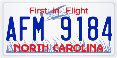 NC license plate AFM9184