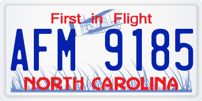 NC license plate AFM9185