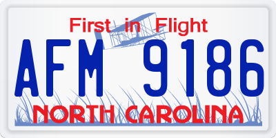 NC license plate AFM9186