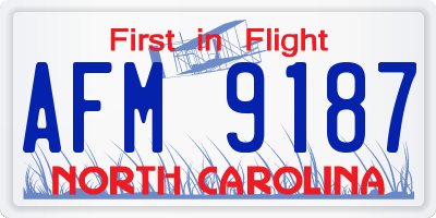 NC license plate AFM9187