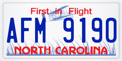 NC license plate AFM9190