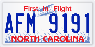 NC license plate AFM9191