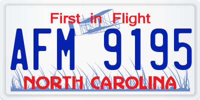 NC license plate AFM9195