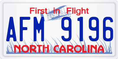 NC license plate AFM9196