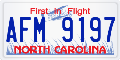 NC license plate AFM9197