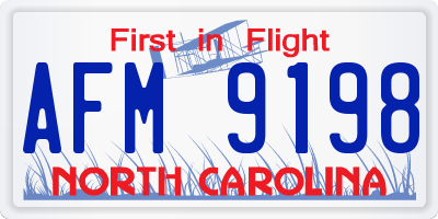 NC license plate AFM9198