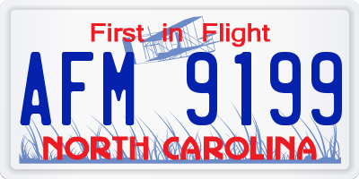 NC license plate AFM9199