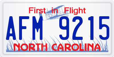 NC license plate AFM9215