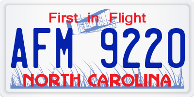 NC license plate AFM9220