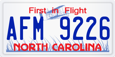 NC license plate AFM9226
