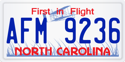 NC license plate AFM9236