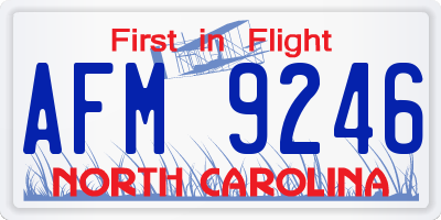 NC license plate AFM9246