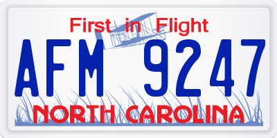 NC license plate AFM9247