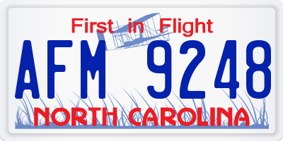 NC license plate AFM9248