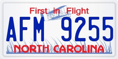 NC license plate AFM9255