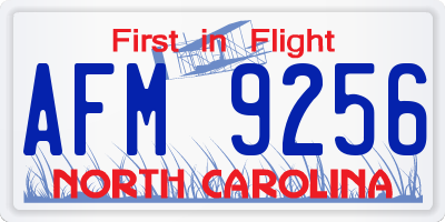 NC license plate AFM9256