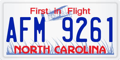 NC license plate AFM9261