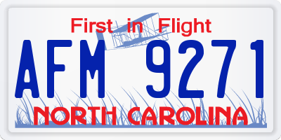 NC license plate AFM9271