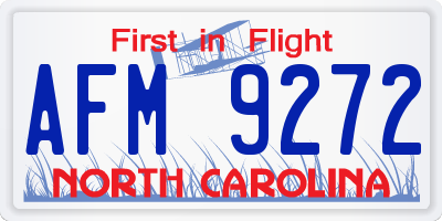 NC license plate AFM9272