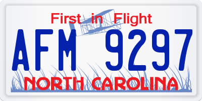 NC license plate AFM9297