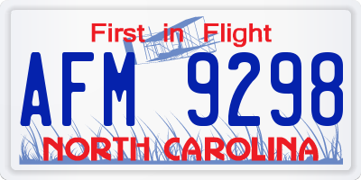 NC license plate AFM9298
