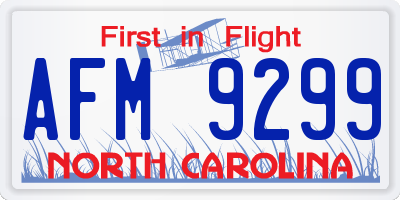 NC license plate AFM9299