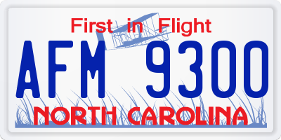 NC license plate AFM9300