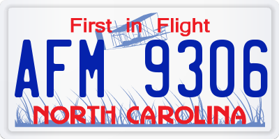 NC license plate AFM9306