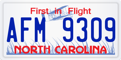 NC license plate AFM9309