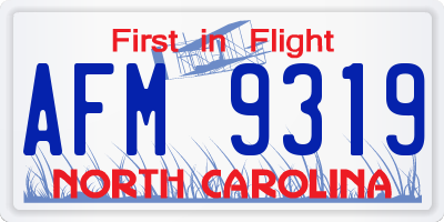 NC license plate AFM9319