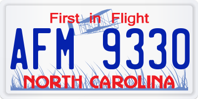 NC license plate AFM9330