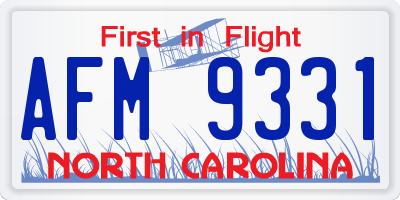 NC license plate AFM9331