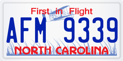 NC license plate AFM9339