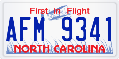 NC license plate AFM9341