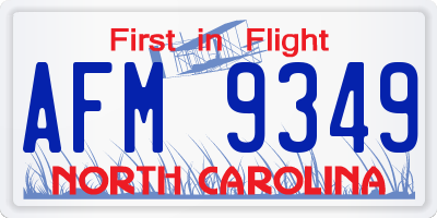NC license plate AFM9349
