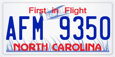 NC license plate AFM9350