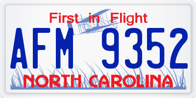 NC license plate AFM9352