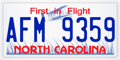 NC license plate AFM9359