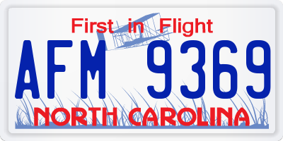 NC license plate AFM9369
