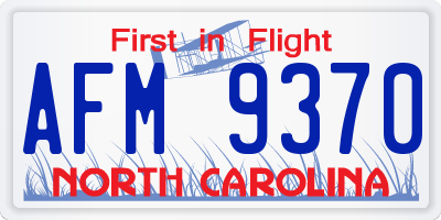 NC license plate AFM9370