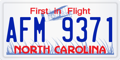 NC license plate AFM9371