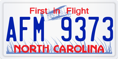 NC license plate AFM9373