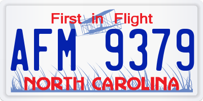 NC license plate AFM9379