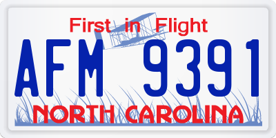 NC license plate AFM9391