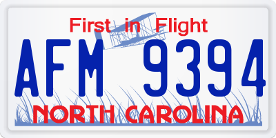NC license plate AFM9394